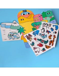 Animals con pegatinas reutilizables - Omy 2