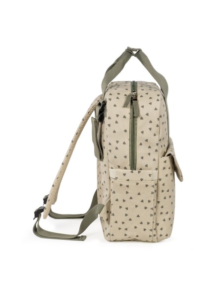 Mochila corazones Poppy Verde