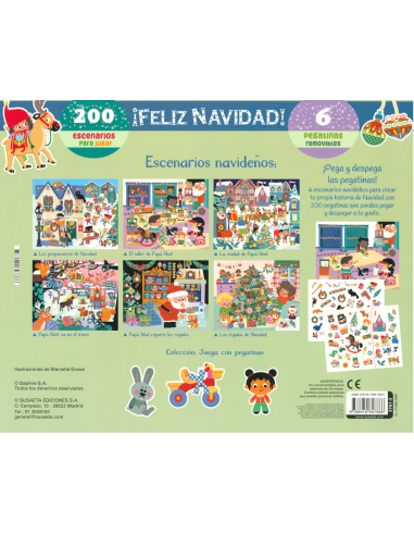 Pegatinas Reutilizables Feliz Navidad