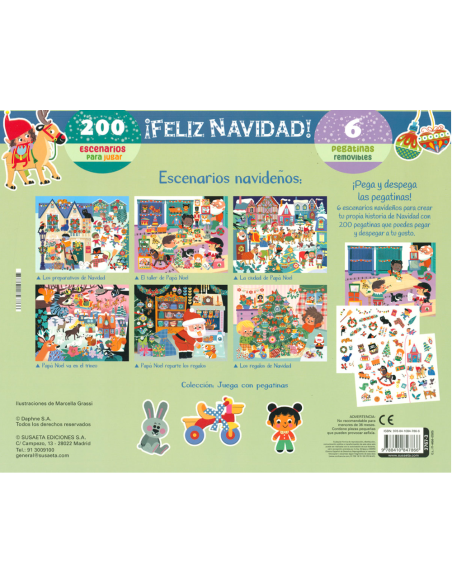 Pegatinas Reutilizables Feliz Navidad