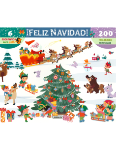 Pegatinas Reutilizables Feliz Navidad