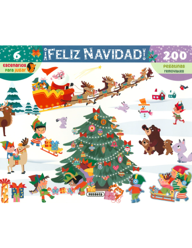 Pegatinas Reutilizables Feliz Navidad