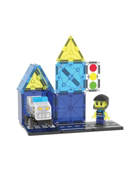 Set de Construcción Magna-Tiles Police Patrol 20 piezas