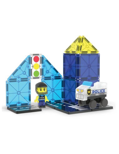 Set de Construcción Magna-Tiles Police Patrol 20 piezas