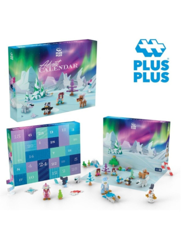 Plus-Plus Mini Calendario de Adviento 600 piezas - Aurora Boreal
