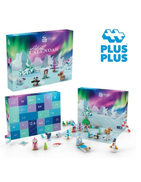 Plus-Plus Mini Calendario de Adviento 600 piezas - Aurora Boreal