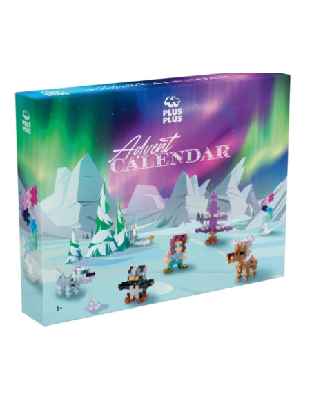Plus-Plus Mini Calendario de Adviento 600 piezas - Aurora Boreal