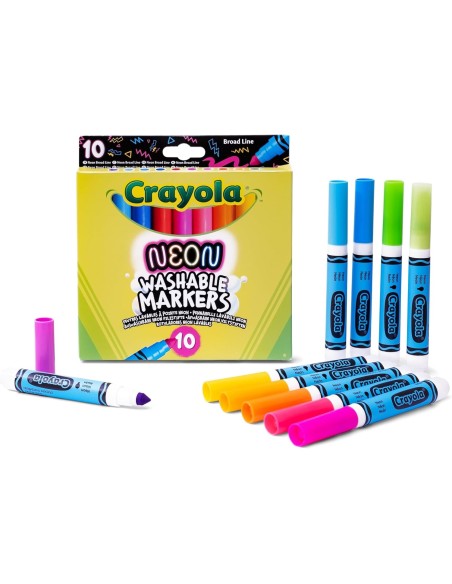 Crayola 10 Rotuladores Maxi Punta Efecto Neón