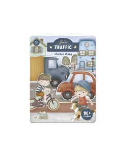 Libro de Pegatinas Reutilizables Jim y Vehículos Little Dutch