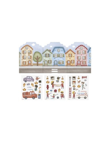 Pegatinas Reutilizables Bomberos Little Dutch