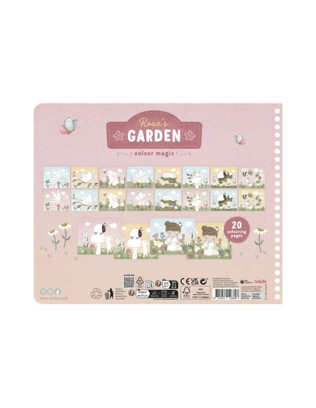 Libro Mágico para Colorear Jardín de Rosa y sus Amigos Little Dutch