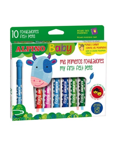 Estuche 10 Rotuladores de colores para Bebés Alpino