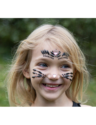 Lámina de cristal con cara de gato negro