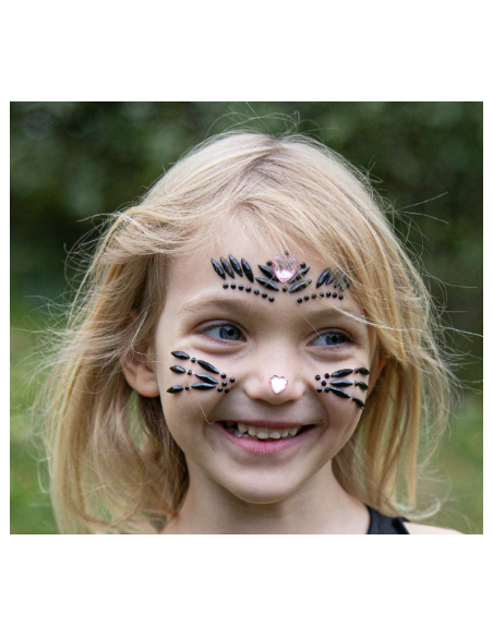 Lámina de cristal con cara de gato negro