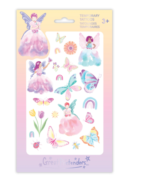 Tatuajes de hadas y mariposas (18 piezas)