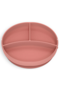 Plato con divisiones y ventosa Rosado