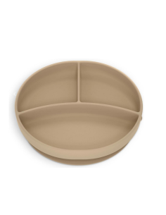 Plato con divisiones y ventosa Beige