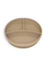 Plato con divisiones y ventosa Beige