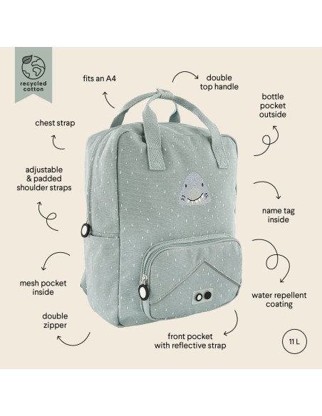 Mochila Trixie grande -Mr. Shark