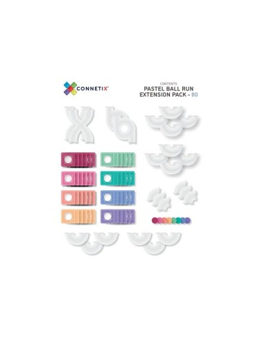 Pack Connetix Ball Run Tobogán 80 piezas