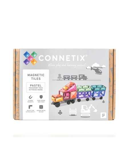 Construcción Connetix Transporte Pastel 50 Piezas