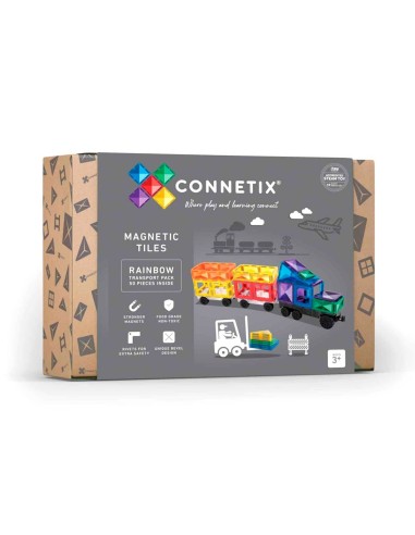 Construcción Connetix Transporte Rainbow 50 Piezas