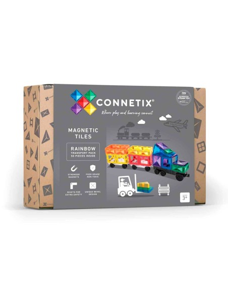 Construcción Connetix Transporte Rainbow 50 Piezas