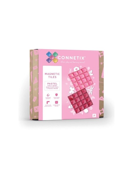 Pack Connetix Pastel Pink & Berry Base Plate 2 Piezas