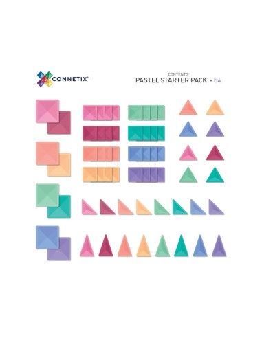Construcción Connetix Pastel Starter 64 Piezas