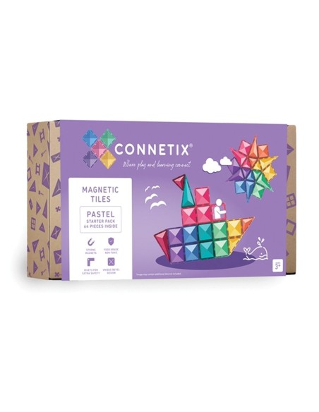Construcción Connetix Pastel Starter 64 Piezas