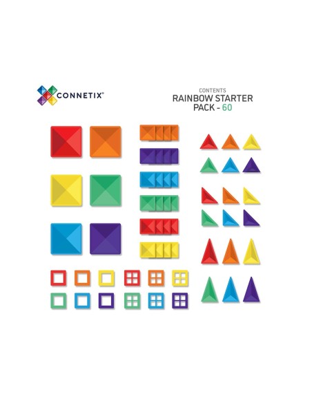 Construcción Connetix Rainbow Starter Pack 60 Piezas