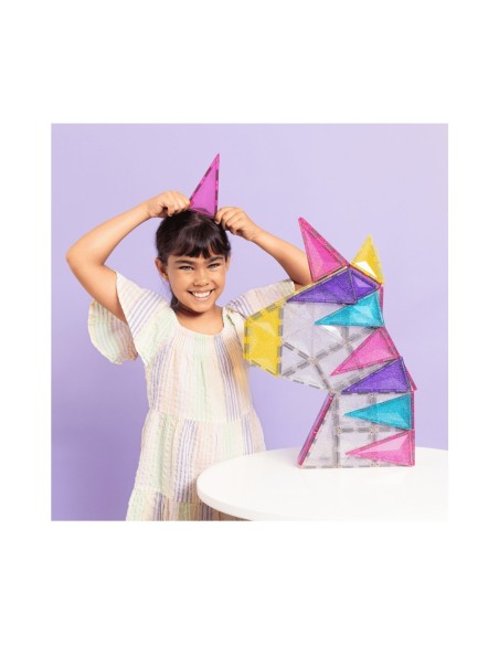 Construcción Connetix Glitter Unicorn 56 piezas