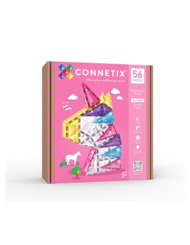 Construcción Connetix Glitter Unicorn 56 piezas