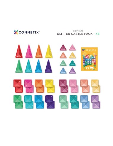Construcción Connetix Glitter Castle 48 piezas
