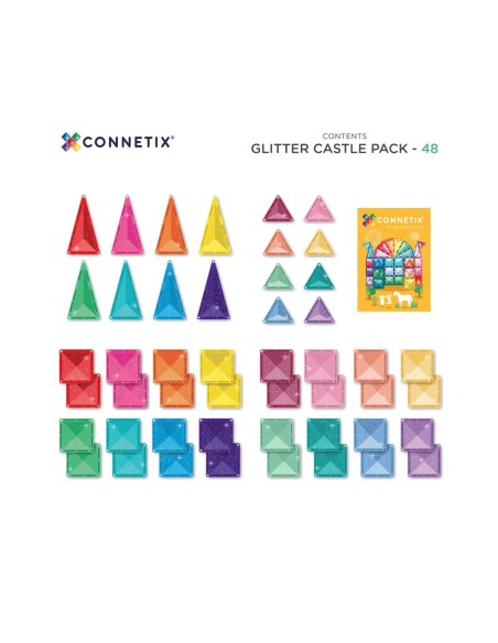 Construcción Connetix Glitter Castle 48 piezas