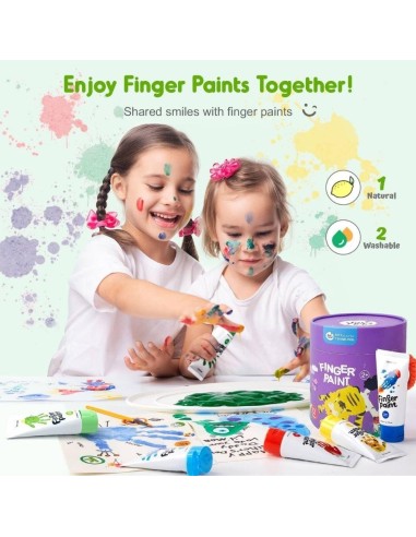 Bote pintura de dedos (12 ud.) Jarmelo