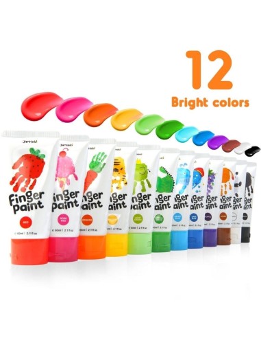 Bote pintura de dedos (12 ud.) Jarmelo