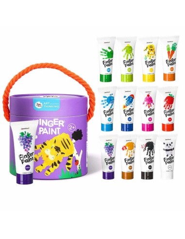 Bote pintura de dedos (12 ud.) Jarmelo