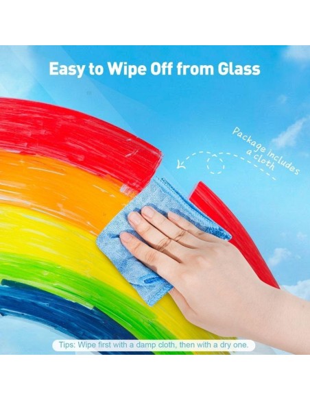 Crayones para cristal, azulejos y papel (12 ud.)