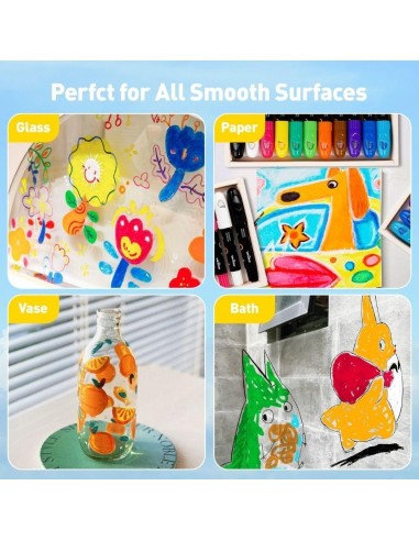 Crayones para cristal, azulejos y papel (12 ud.)