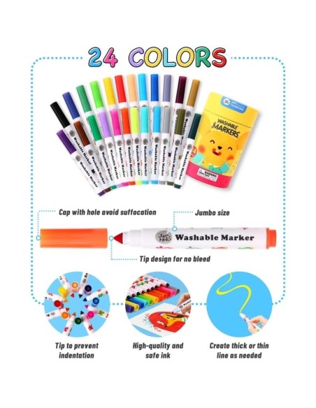 Rotuladores lavables (24 ud.) Jarmelo