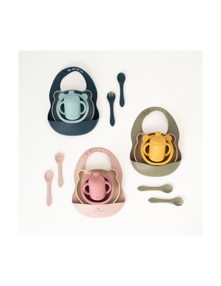 Vajilla 7 Piezas Silicona Azul  Olmitos