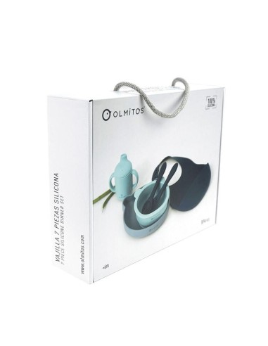 Vajilla 7 Piezas Silicona Azul  Olmitos