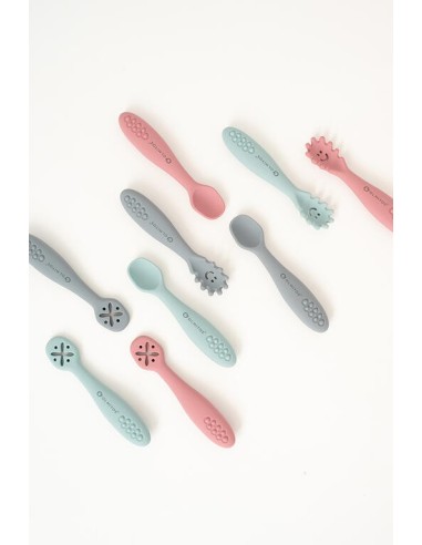 Set de Cubiertos de Aprendizaje Gris Olmitos