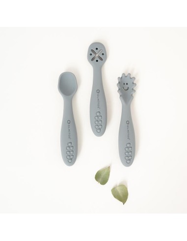 Set de Cubiertos de Aprendizaje Gris Olmitos