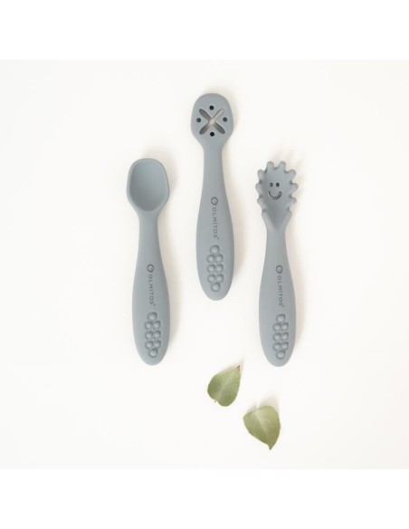 Set de Cubiertos de Aprendizaje Gris Olmitos
