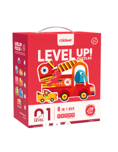 Puzzles infantiles ¡Sube de nivel! 1 lado – VehículosMideer