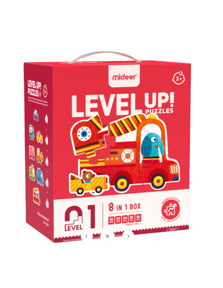 Puzzles infantiles ¡Sube de nivel! 1 lado – VehículosMideer