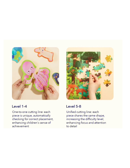 Rompecabezas infantil ¡Sube de nivel! 1 Mideer – Vehículos animales