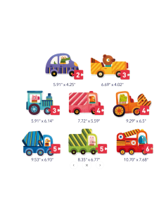 Rompecabezas infantil ¡Sube de nivel! 1 Mideer – Vehículos animales 2